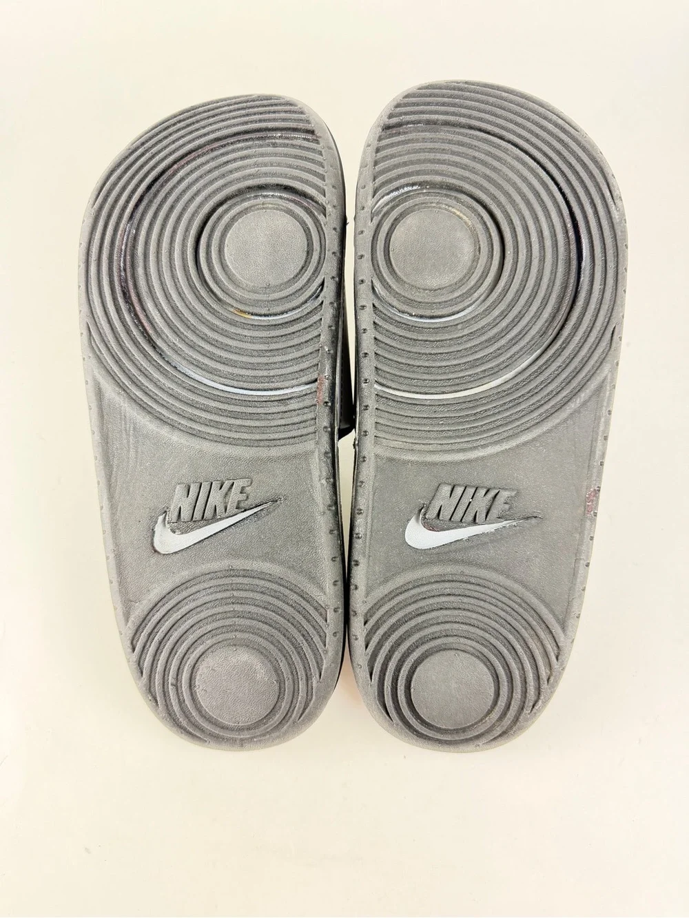 Nike Offcourt Slides in Gray with Black Logo